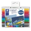 ROTULADORES STAEDTLER TEXTIL DOBLE PUNTA 12COLORES