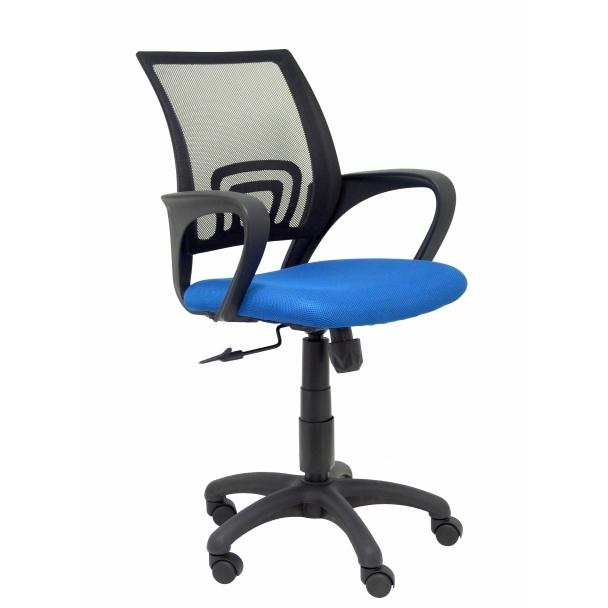 SILLA PC OFICINA  VIANOS MALLA NEGRA/ ASIENTO AZUL BALI