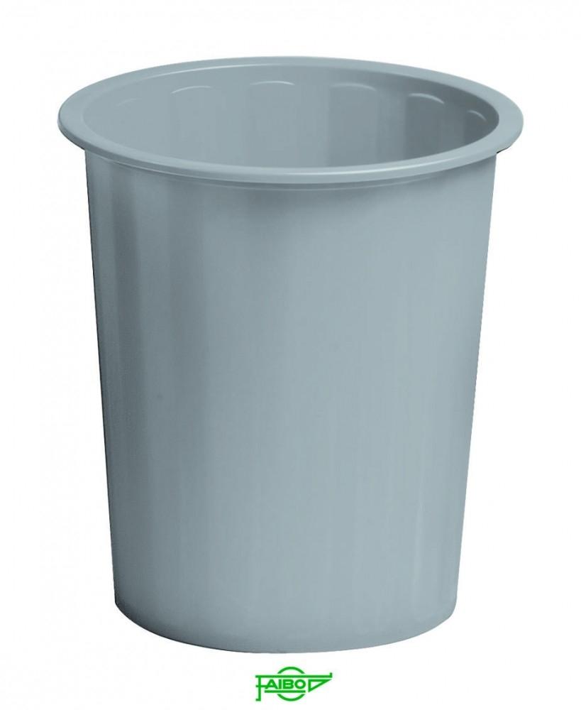 PAPELERA FAIBO PLASTICO OPACA GRIS