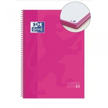 CUADERNO OXFORD DINA4 80H TAPA DURA 90GR CUADRO 5X5 MICRO ROSA