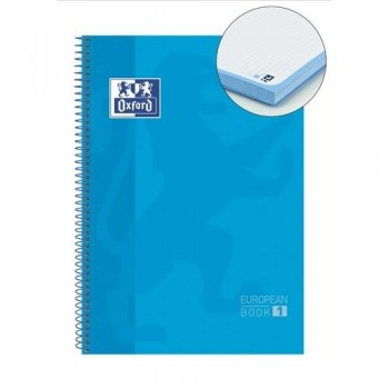 CUADERNO OXFORD DINA4 80H TAPA DURA 90GR CUADRO 5X5 MICRO TURQUESA