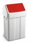 Papelera tapa basculante roja 50l.