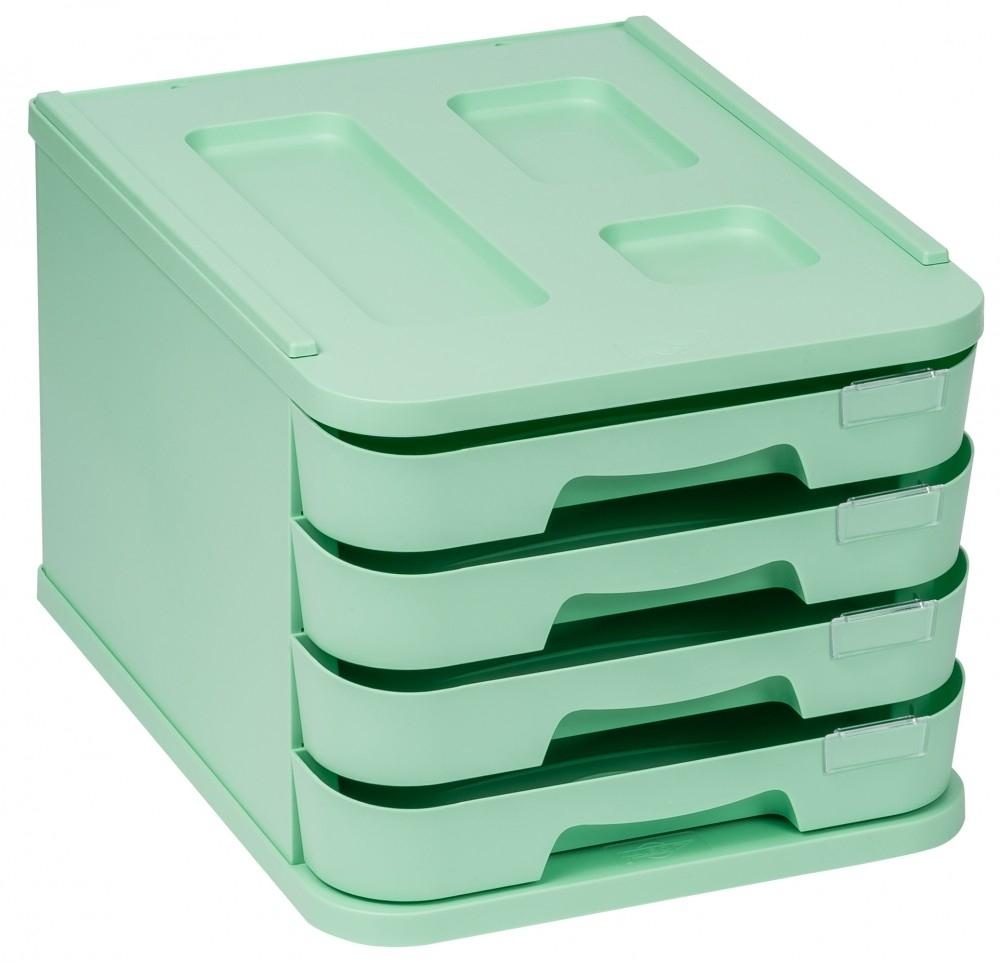 MODULO FABIO 4 CAJONES PASTEL VERDE
