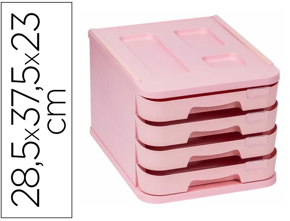 MODULO FABIO 4 CAJONES PASTEL ROSA