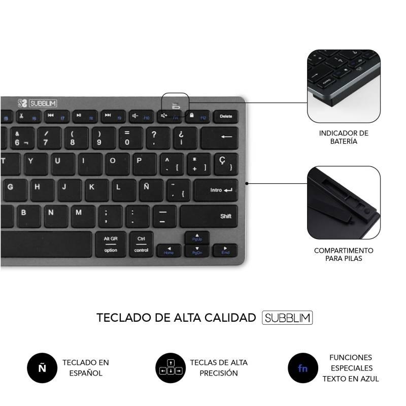 TECLADO + RATON SUBBLIM COMPACTO GRIS/NEGRO
