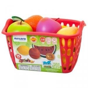 MINILAN JUEGO 15PIEZAS CESTA  DE FRUTAS