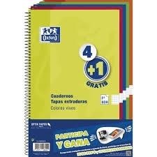 CUADERNO OXFORD FOLIO 80H PACK 4+1 TEXTRA D CUADRO