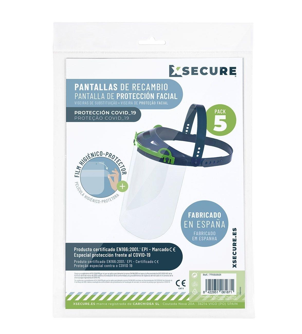 RECAMBIOS VISERA PANTALLA FACIAL XSECURE ANTI-COVID