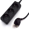 CABLE REGLETA  3TOMAS 1,5MTRO SIN INTERRUPTOR NEGRA