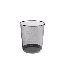 PAPELERA  PEQUEÑA  METALICA REJILLA PLATA