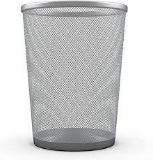PAPELERA  GRANDE METALICA REJILLA PLATA