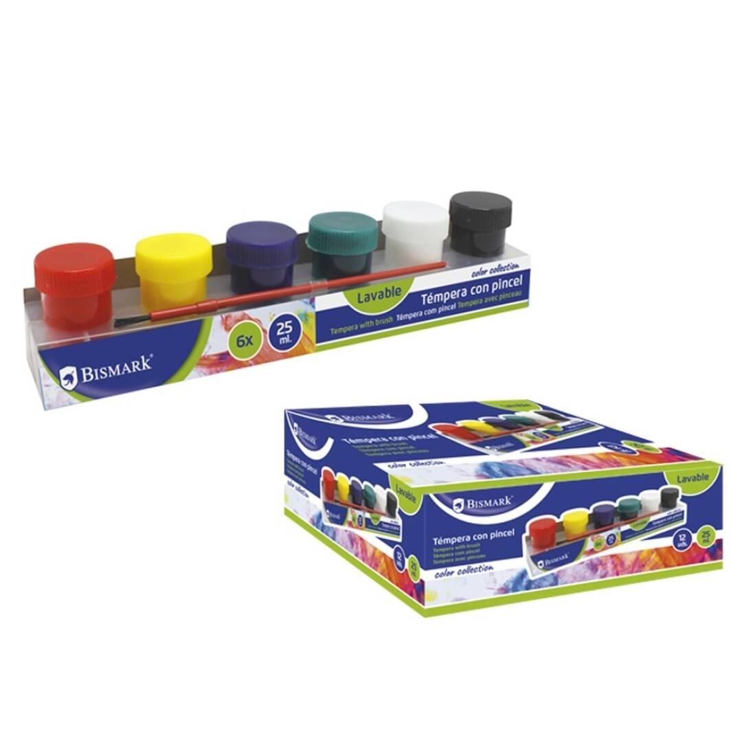 TEMPERA  25ML COLORES BASICO CAJA 6