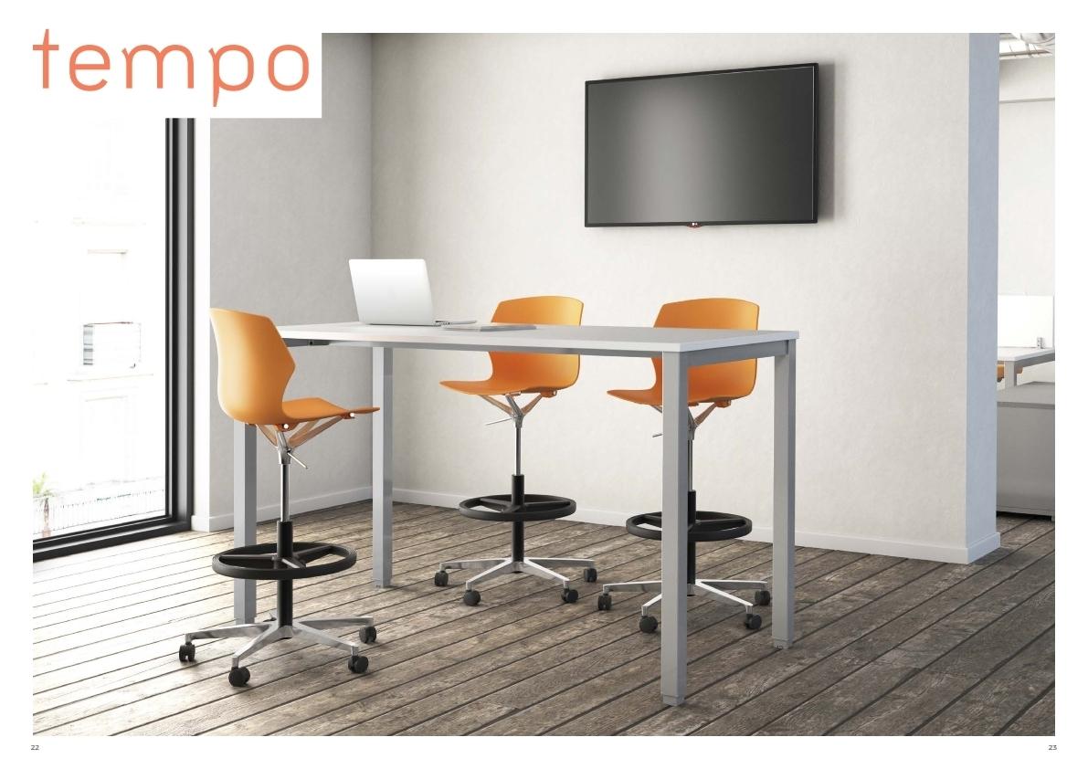 MESA MBEL ALTA TEMPO 105X80X120 PLATA/