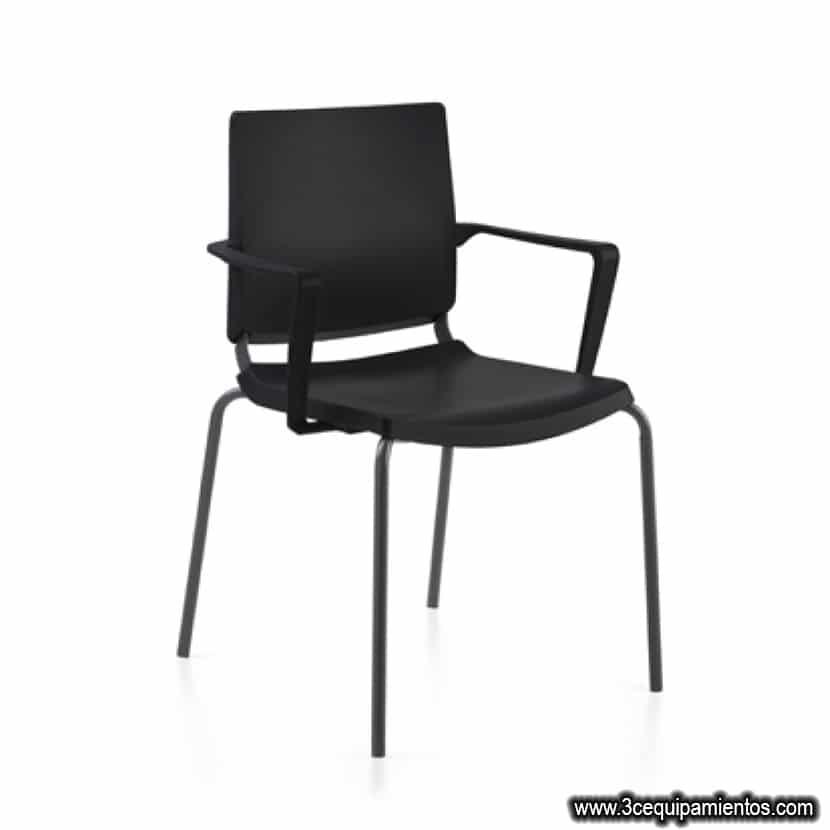SILLA DILEOF ATENEA CON BRAZAO  NEGRA