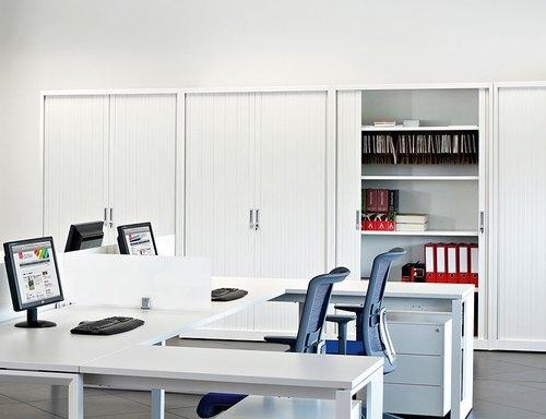 ARMARIO MBEL METALICO PERSIANA  198X120 BLANCO 3ESTANTES