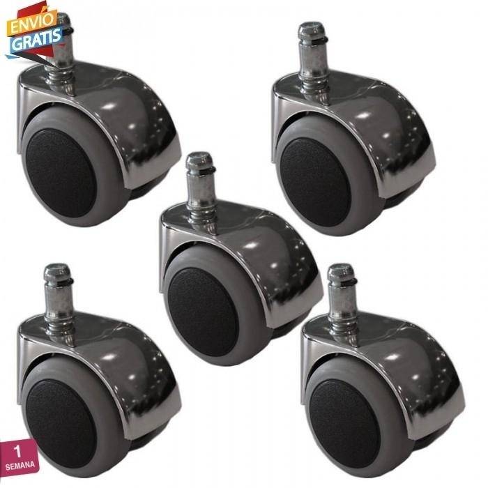 JUEGO RUEDAS DILEOFFICE CROMADAS R3