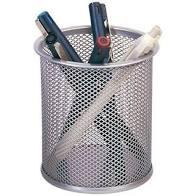 PORTA LAPIZ CUBILETE REJILLA PLATA