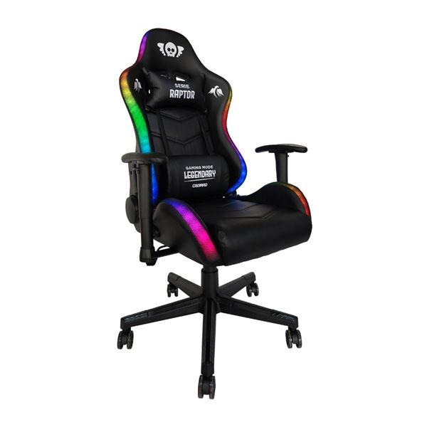 SILLA GAMING CROMAD RAPTOR ILUMINACION NEGRO